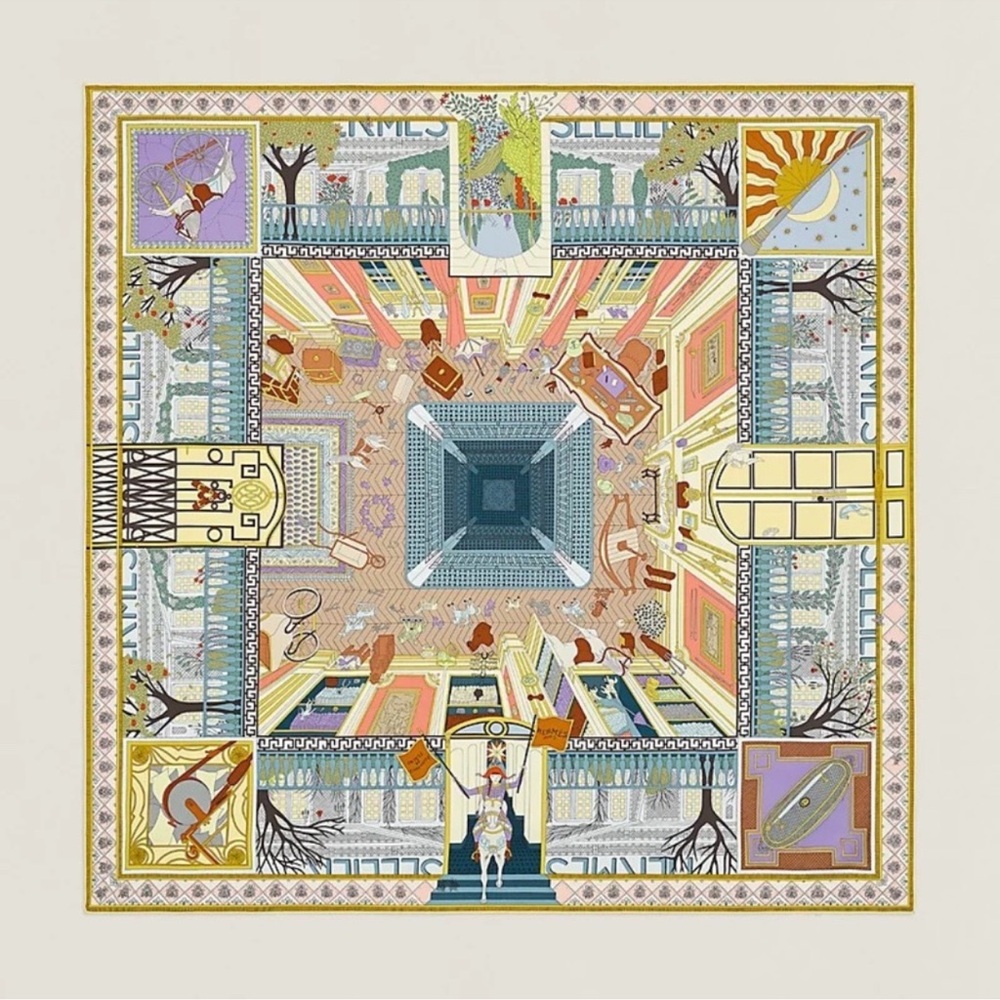 Hermes Objets de Curiosite scarf 90